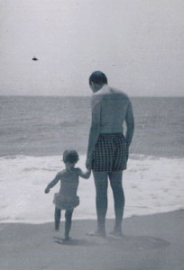 Lois and Dad at ocean