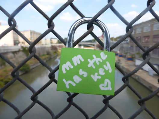 Lock on bridge