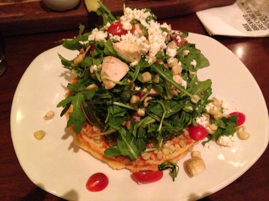 Max Brenner salad on a waffle