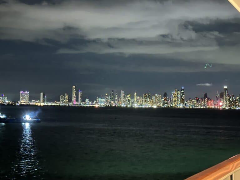 city lights over the water